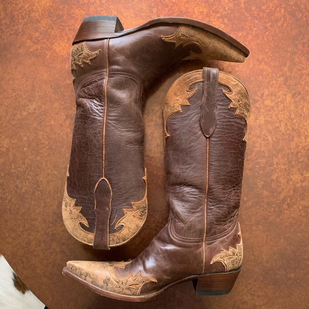 Old Gringo chocolate & gold villa cowboy boots 8.5